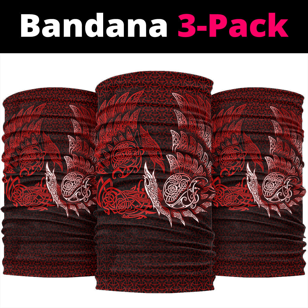 Viking Bandana Ragnarok Huginn Muninn Red Version Bandana RLT12