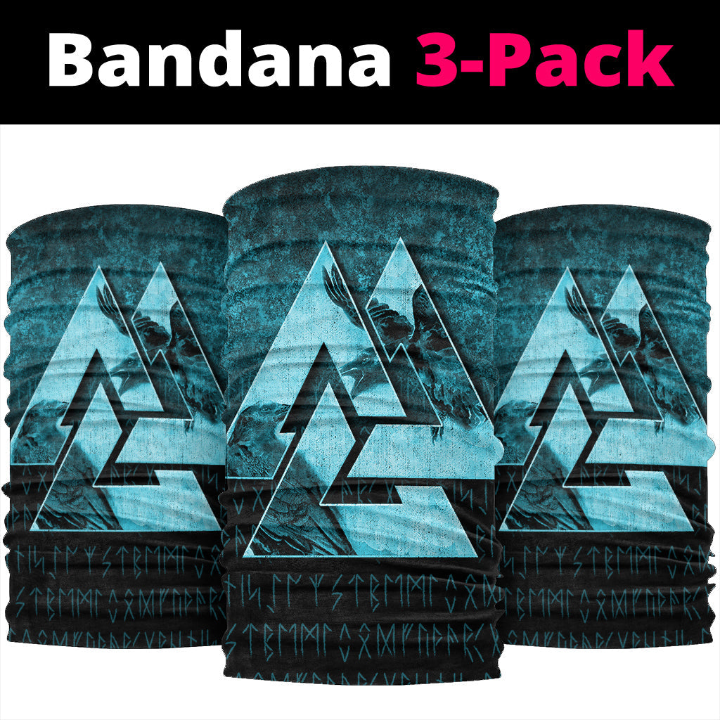 Viking Bandana Huginn Muninn Ravens from Odin Viking Cyan Version Bandana RLT12