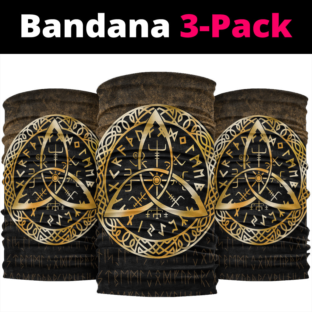 Viking Bandana Vegvisir Nordic Viking Rune Gold Version Bandana RLT12