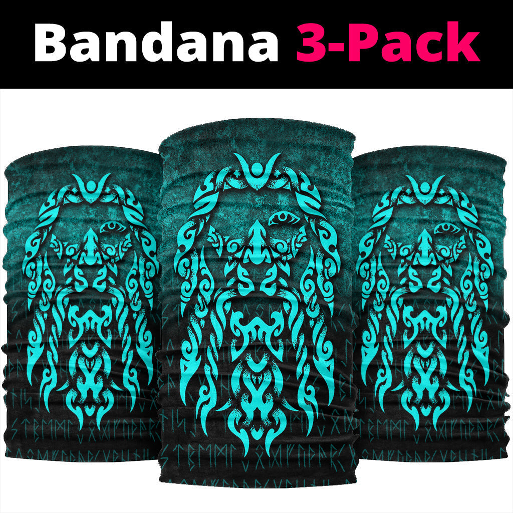 Viking Bandana Viking God Odin Allfather In Asgard Raven God Cyan Version Bandana RLT12
