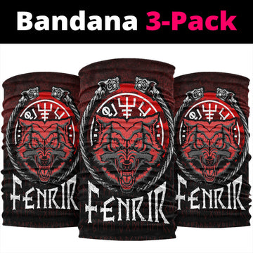 Wonder Print Neck Gaiter- Fenrir Wolf Runes Norse Vikings Neck Gaiter