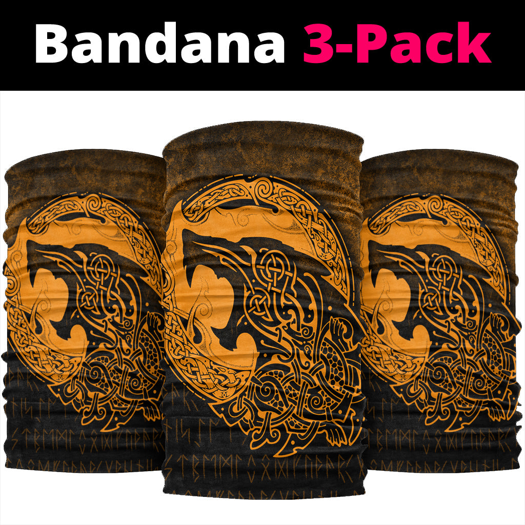 Viking Bandana Fenrir Viking 3D Tattoo Gold Version Bandana RLT12