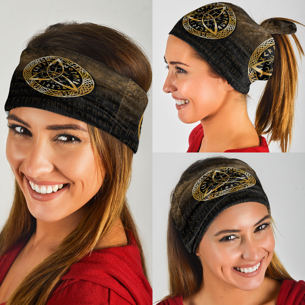Viking Bandana Vegvisir Nordic Viking Rune Gold Version Bandana RLT12