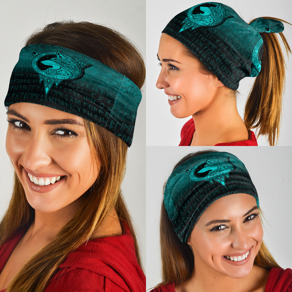 Viking Bandana Viking Norse Wolf Cyan Version Bandana RLT12