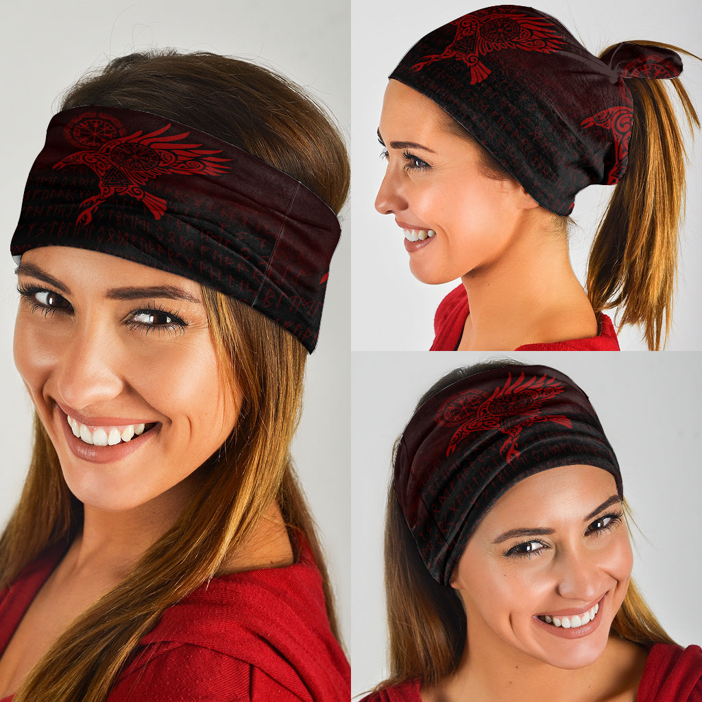 Viking Bandana Raven Vegvisir Tattoo Red Version Bandana RLT12