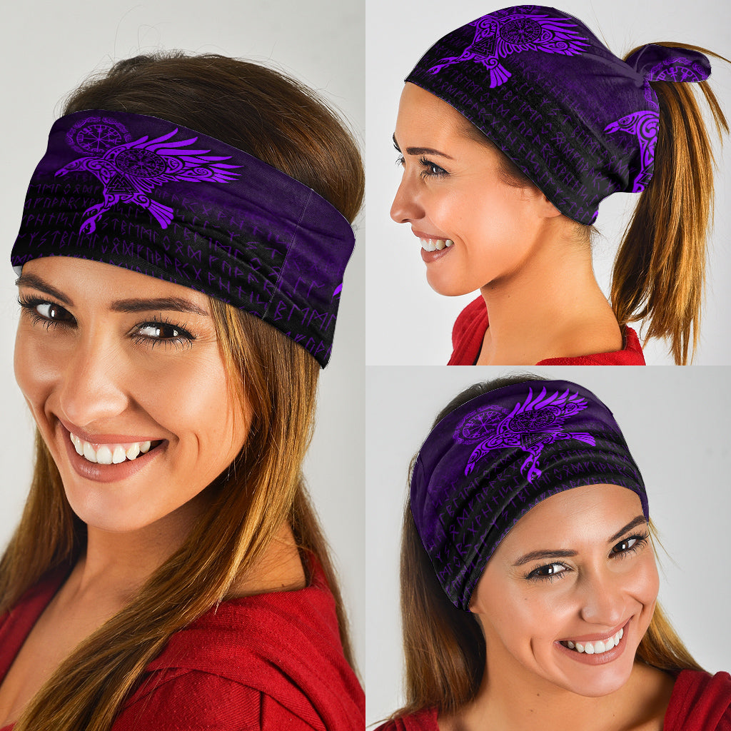 Viking Bandana Raven Vegvisir Tattoo Purple Version Bandana RLT12
