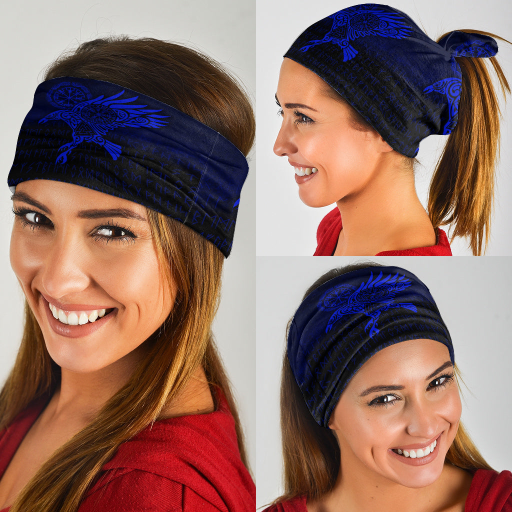 Viking Bandana Raven Vegvisir Tattoo Blue Version Bandana RLT12