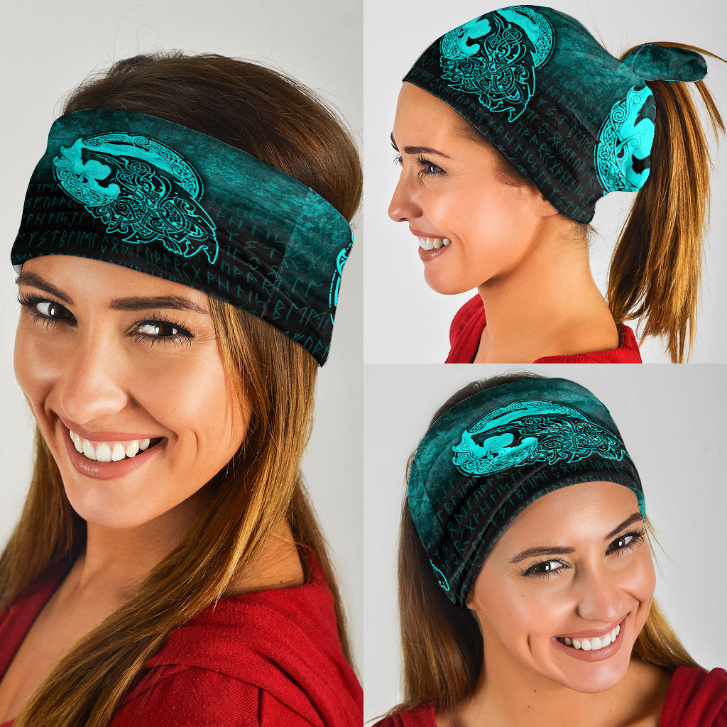 Viking Bandana Fenrir Viking 3D Tattoo Cyan Version Bandana RLT12
