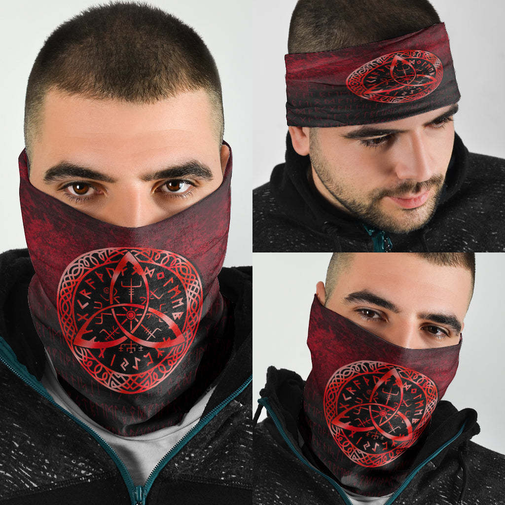Viking Bandana Vegvisir Nordic Viking Rune Red Version Bandana RLT12