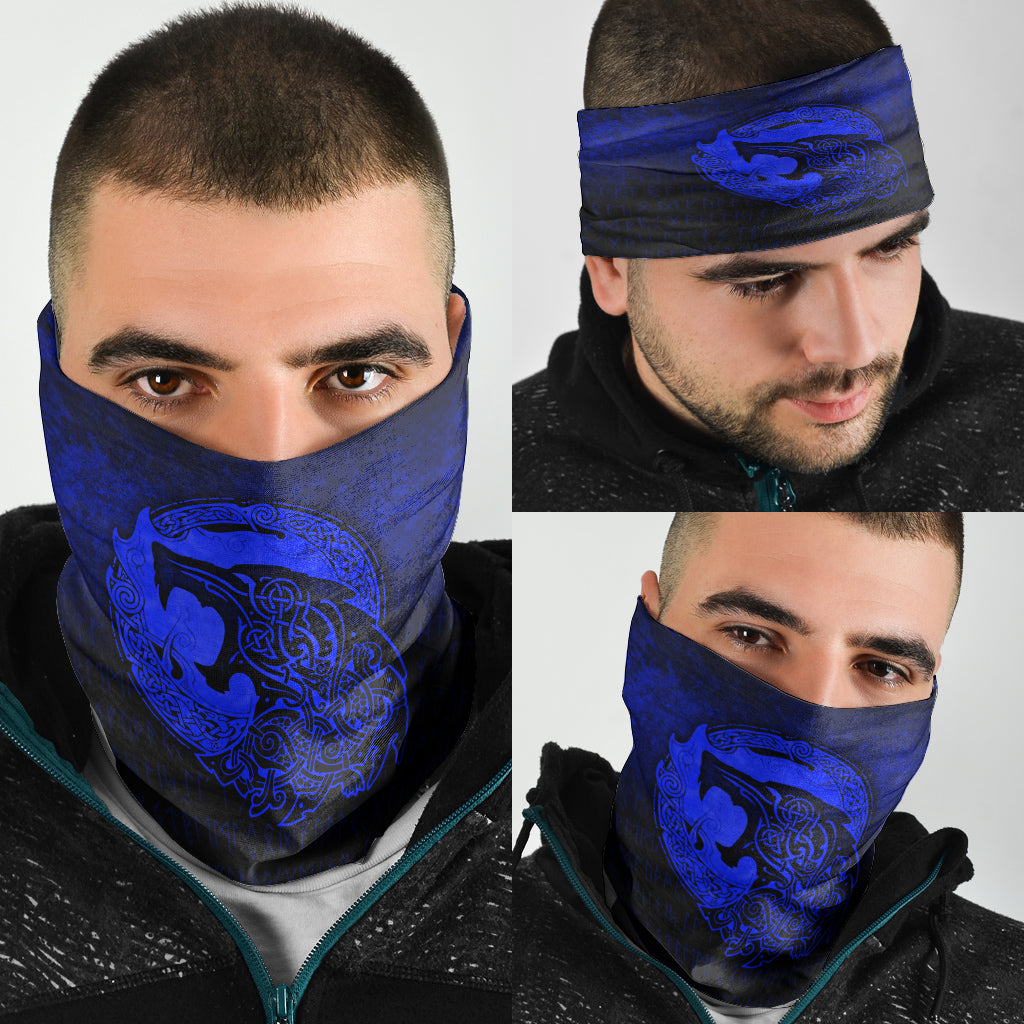 Viking Bandana Fenrir Viking 3D Tattoo Blue Version Bandana RLT12