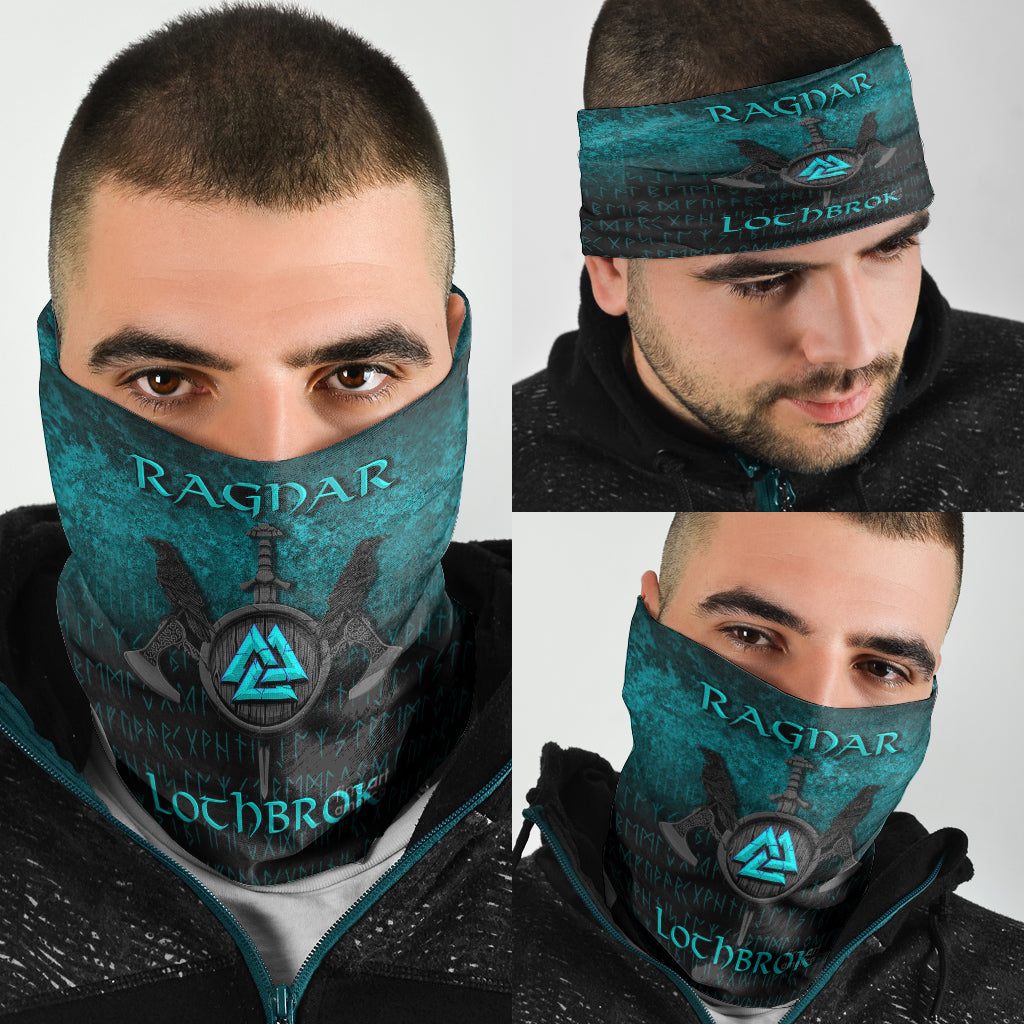 Viking Bandana Ragnar Lothbrok Ragnar Lodbrok Viking Warrior Cyan Version Bandana RLT12