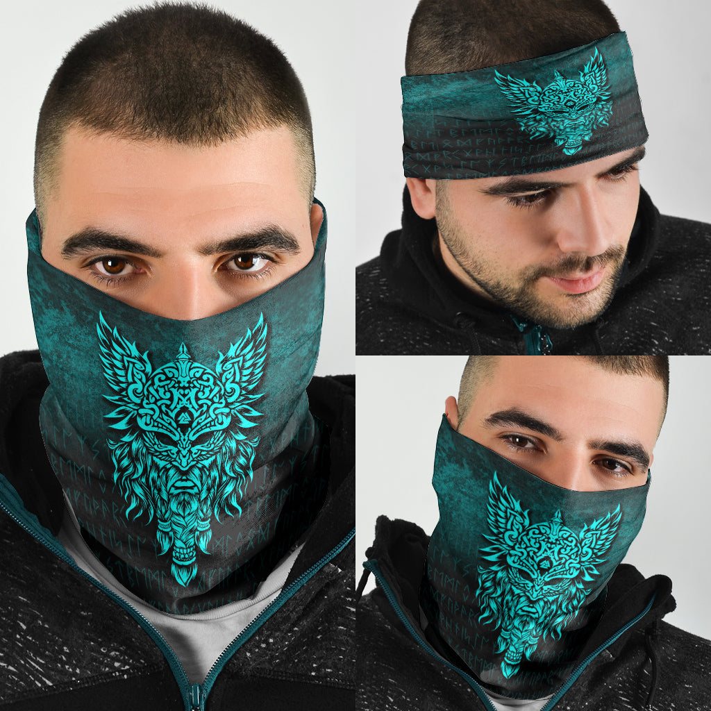 Viking Bandana Odin The Allfather Asgard God and Chief Of Aesir Cyan Version Bandana RLT12