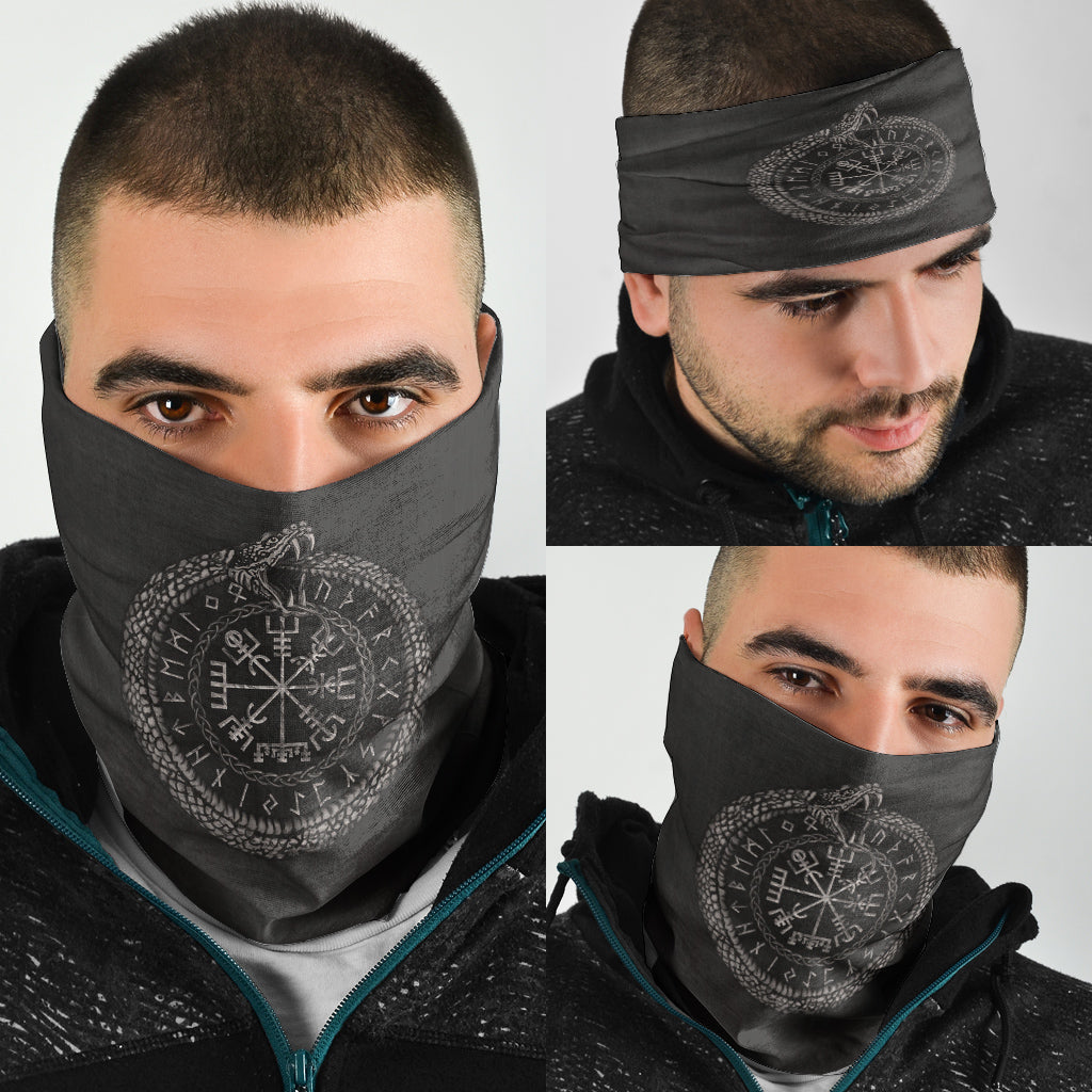 Viking Bandana Viking Vegvisir with Ouroboros and Runes Bandana RLT12