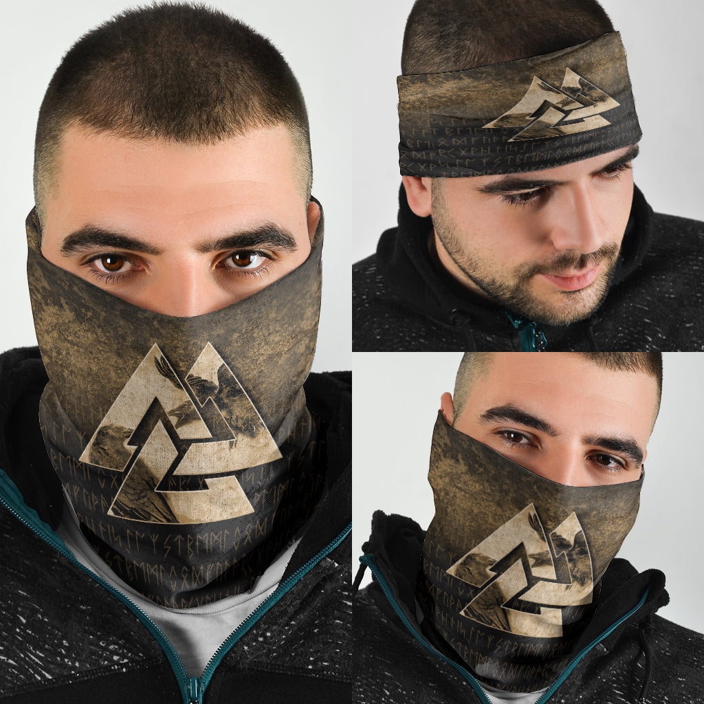 Viking Bandana Huginn Muninn Ravens from Odin Viking Gold Version Bandana RLT12