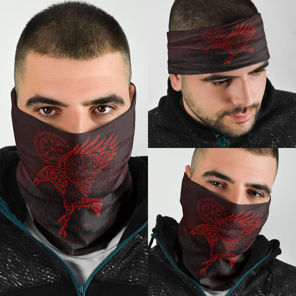 Viking Bandana Raven Vegvisir Tattoo Red Version Bandana RLT12