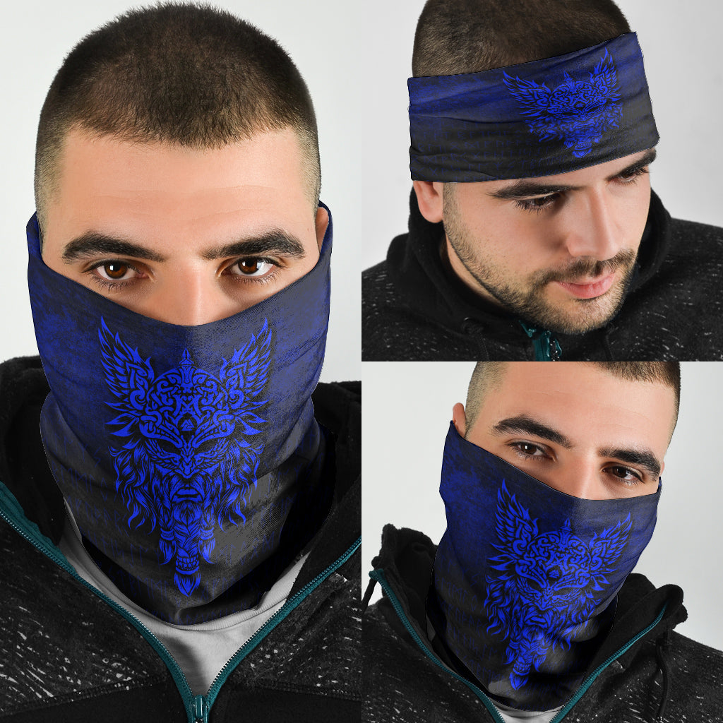 Viking Bandana Odin The Allfather Asgard God and Chief Of Aesir Blue Version Bandana RLT12