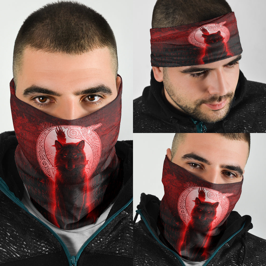 Viking Bandana Fenrir Viking Wolf Red Version Bandana RLT12