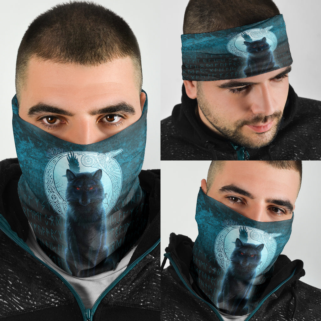 Viking Bandana Fenrir Viking Wolf Cyan Version Bandana RLT12
