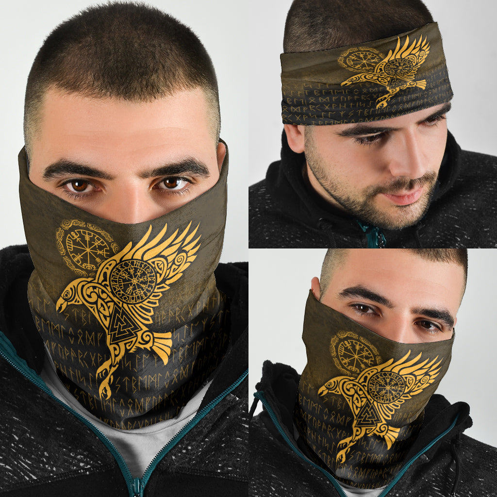 Viking Bandana Raven Vegvisir Tattoo Gold Version Bandana RLT12