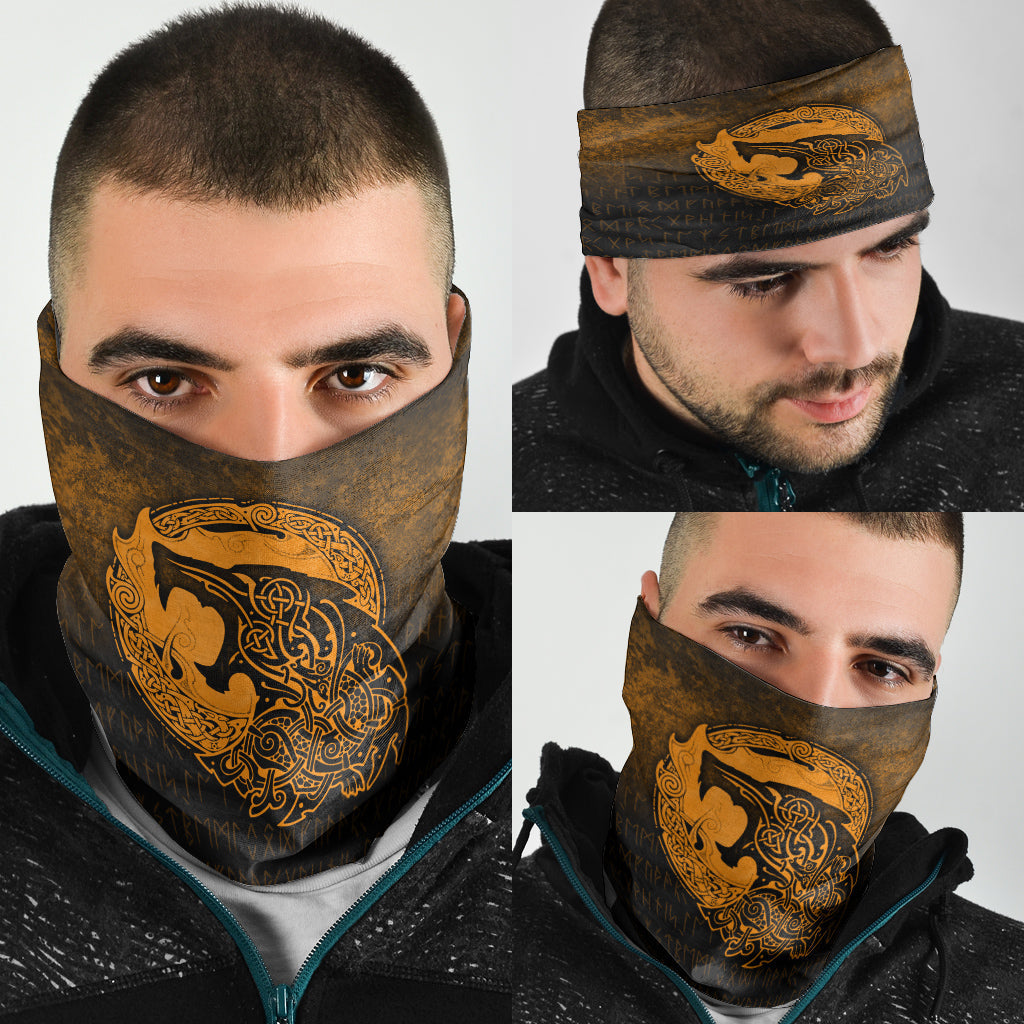 Viking Bandana Fenrir Viking 3D Tattoo Gold Version Bandana RLT12