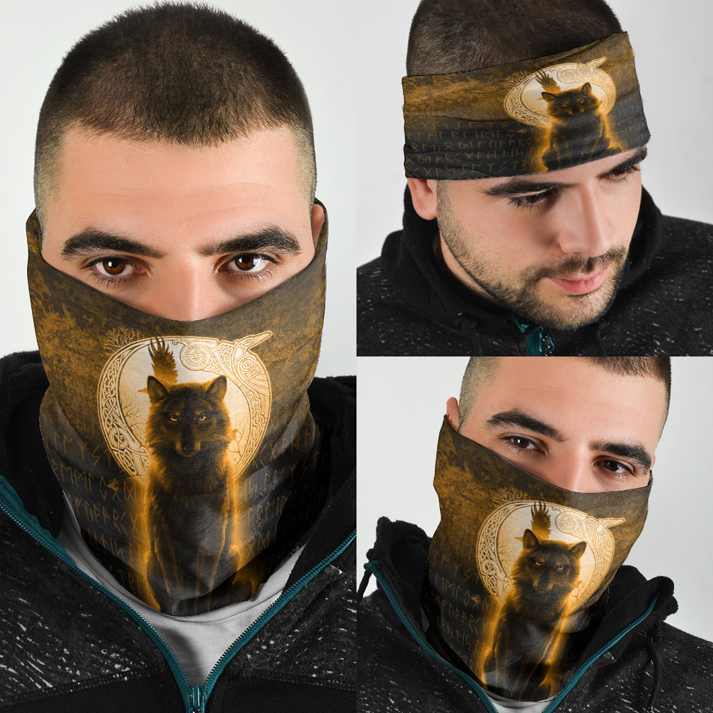Viking Bandana Fenrir Viking Wolf Gold Version Bandana RLT12