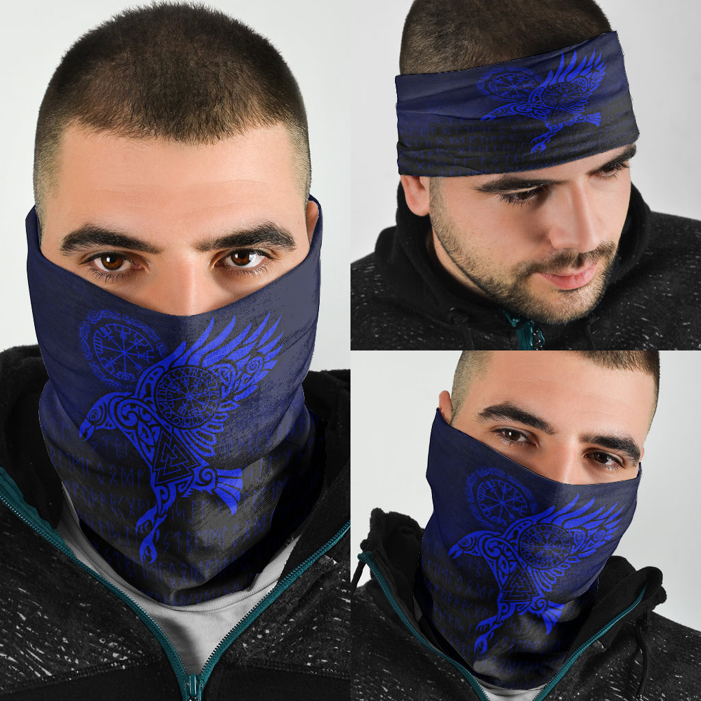Viking Bandana Raven Vegvisir Tattoo Blue Version Bandana RLT12