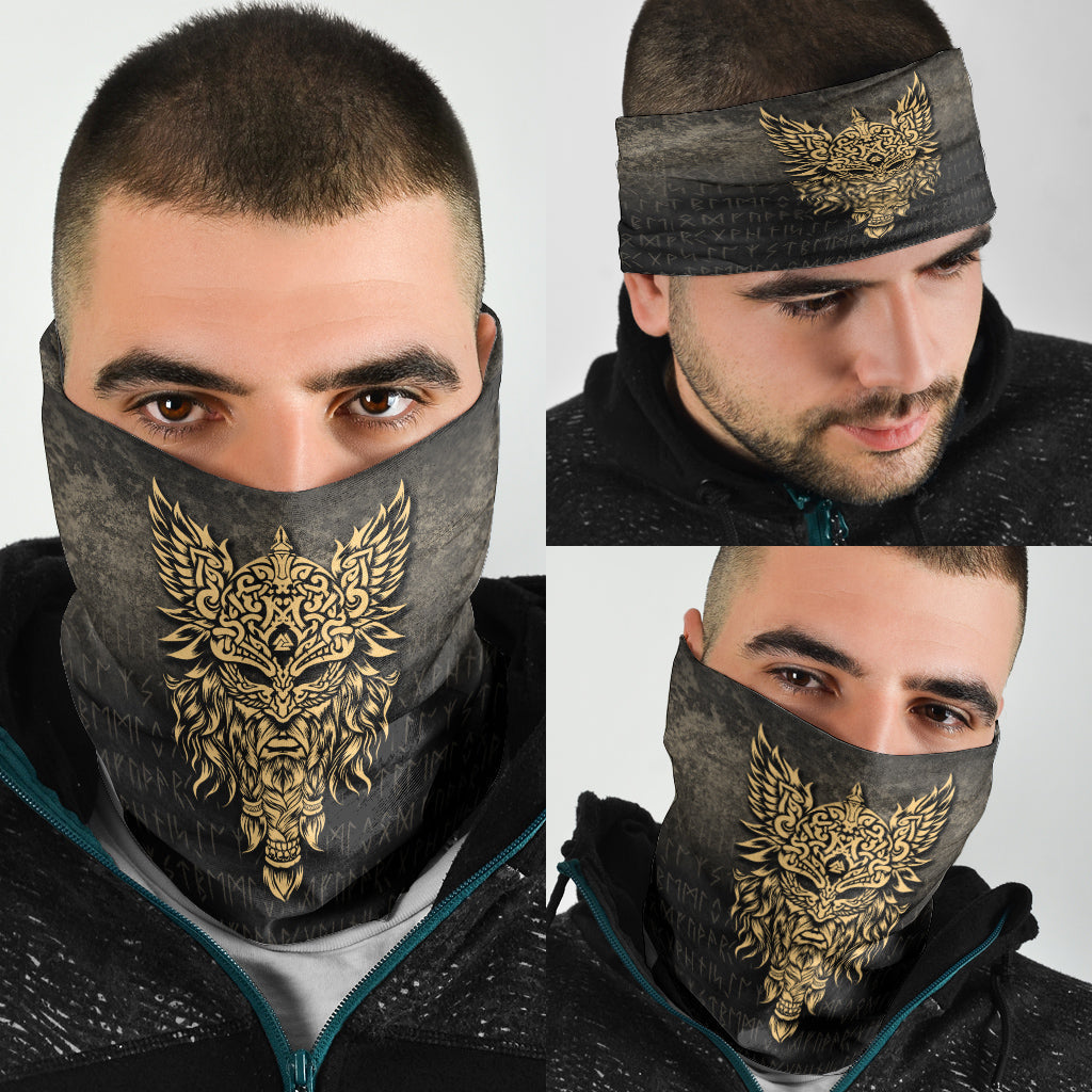 Viking Bandana Odin The Allfather Asgard God and Chief Of Aesir Gold Version Bandana RLT12