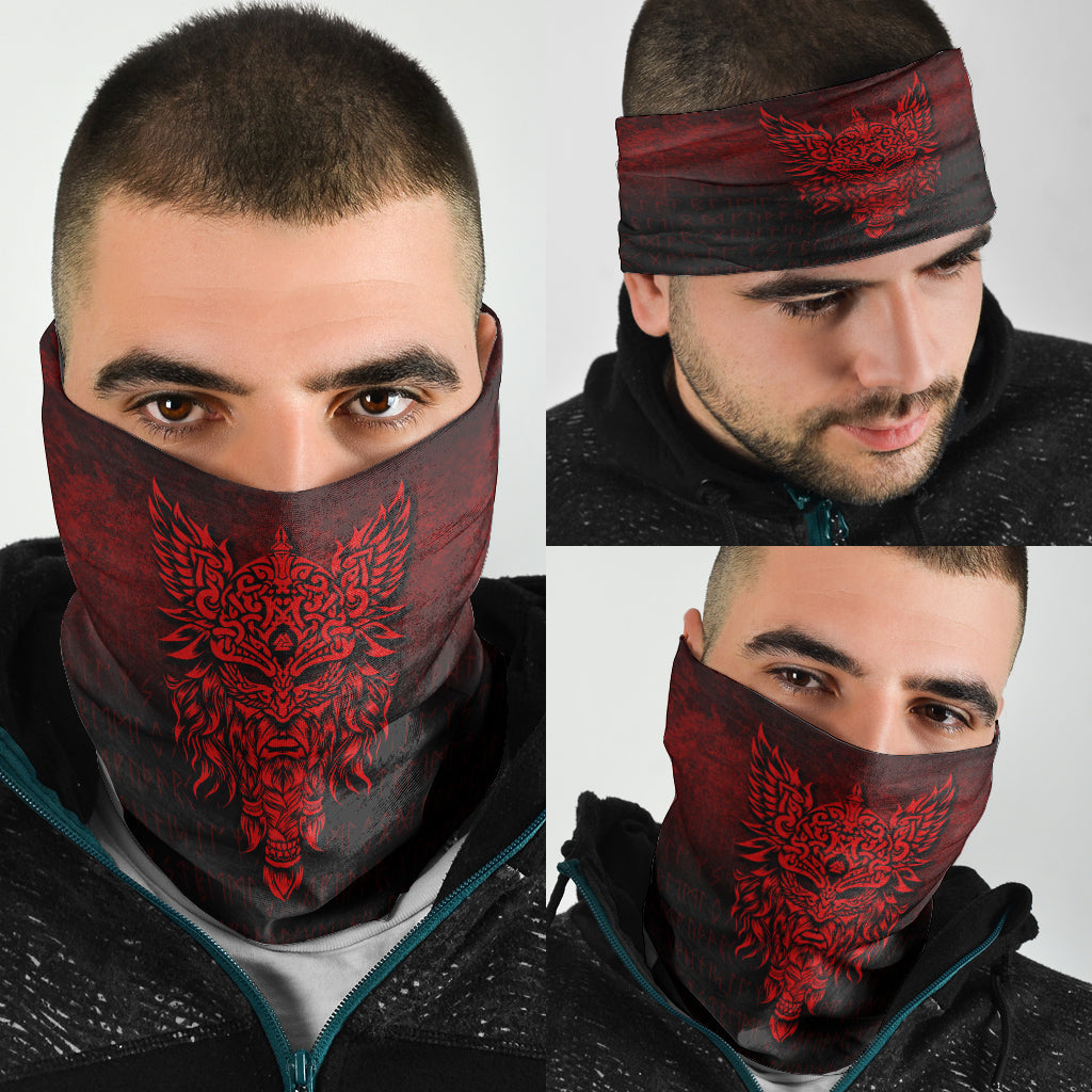 Viking Bandana Odin The Allfather Asgard God and Chief Of Aesir Red Version Bandana RLT12