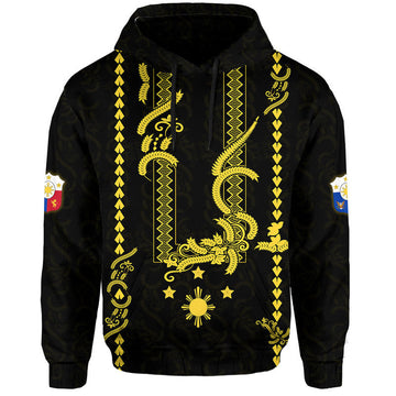 Custom Personalised Philippines Hoodie Pechera With Side Barong Patterns LT9