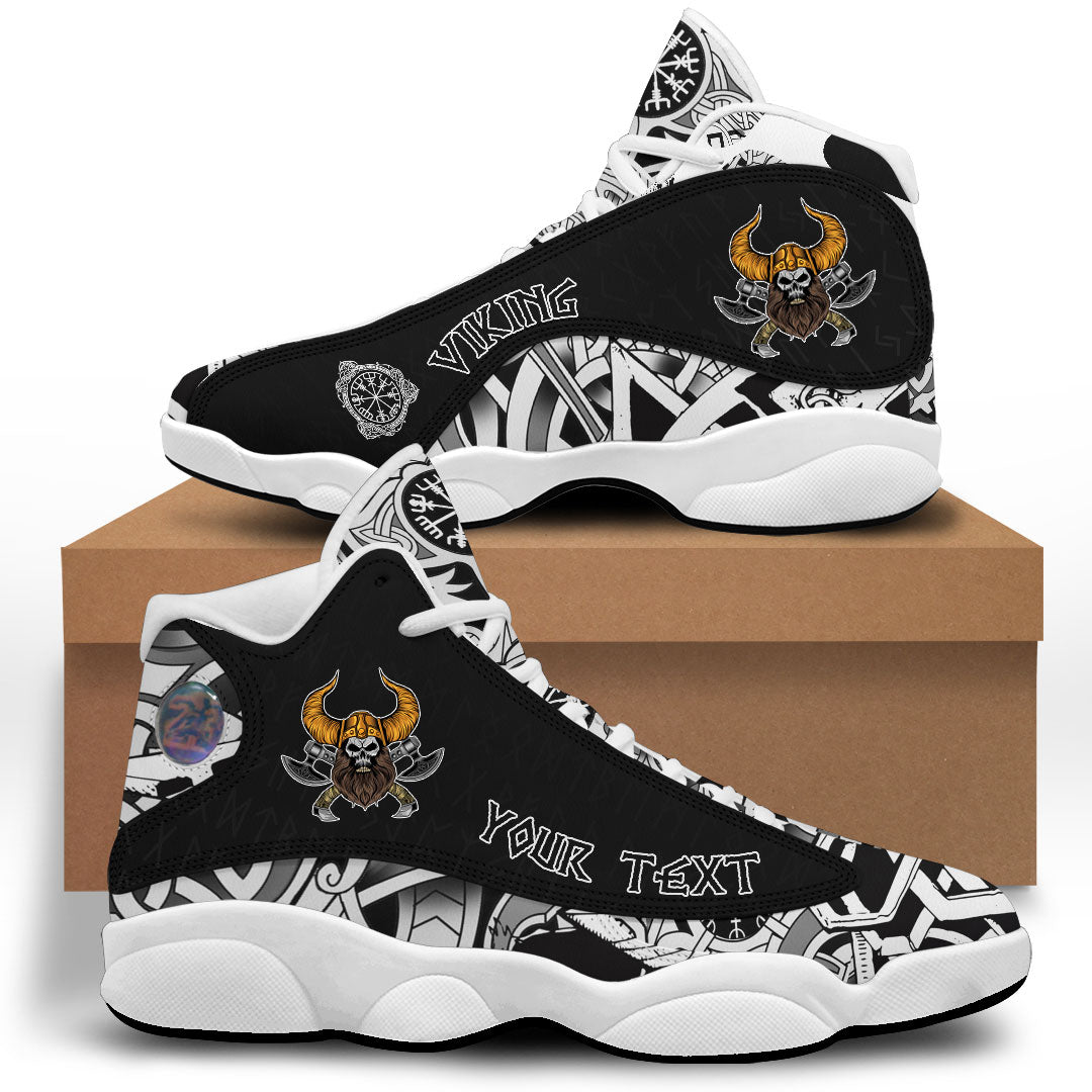 (Custom) Viking - Beard Skull Cross Axes Sneakers J13 RLT12