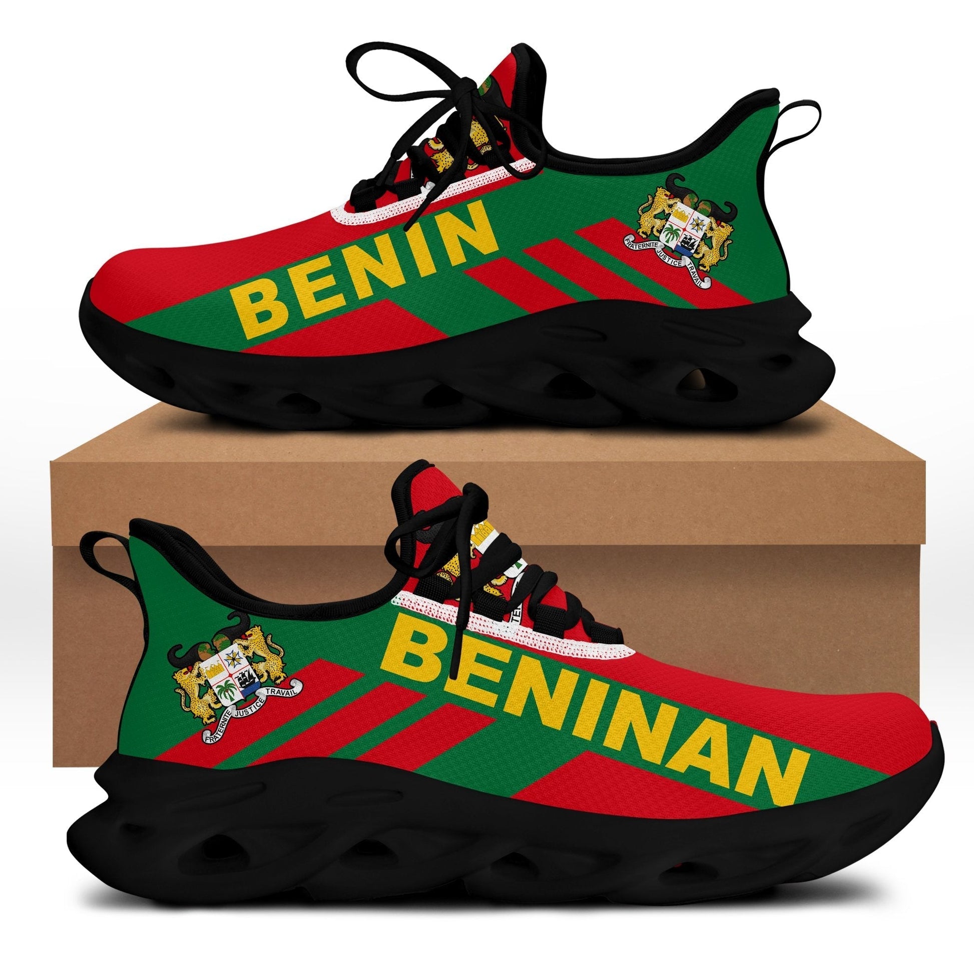 Wonder Print Shop Footwear - Benin Stripe Style Clunky Sneakers LT10