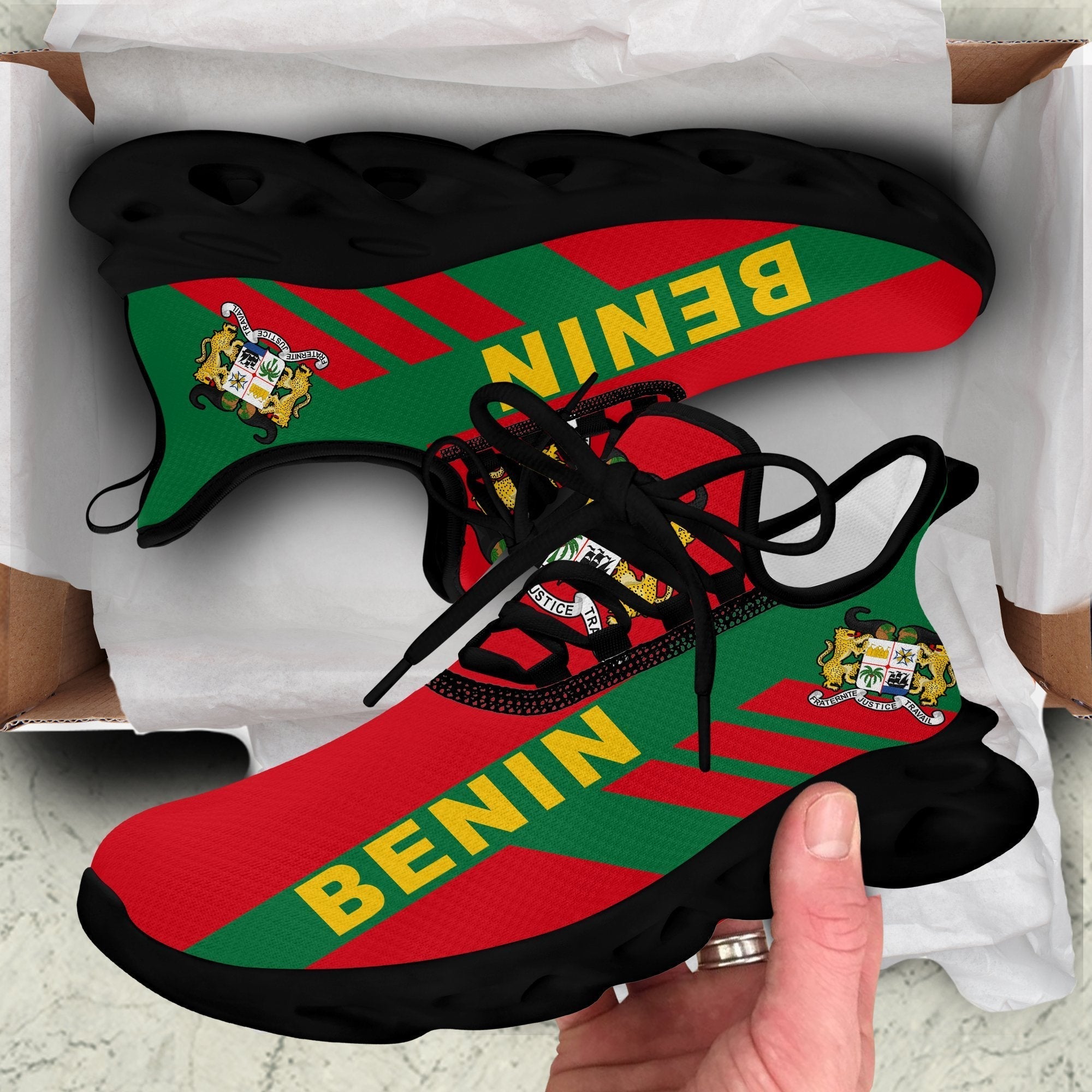 Wonder Print Shop Footwear - Benin Stripe Style Clunky Sneakers LT10