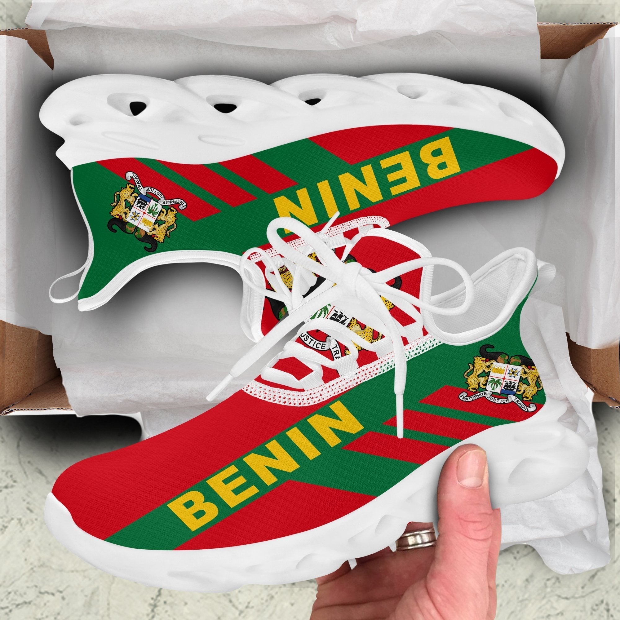 Wonder Print Shop Footwear - Benin Stripe Style Clunky Sneakers LT10