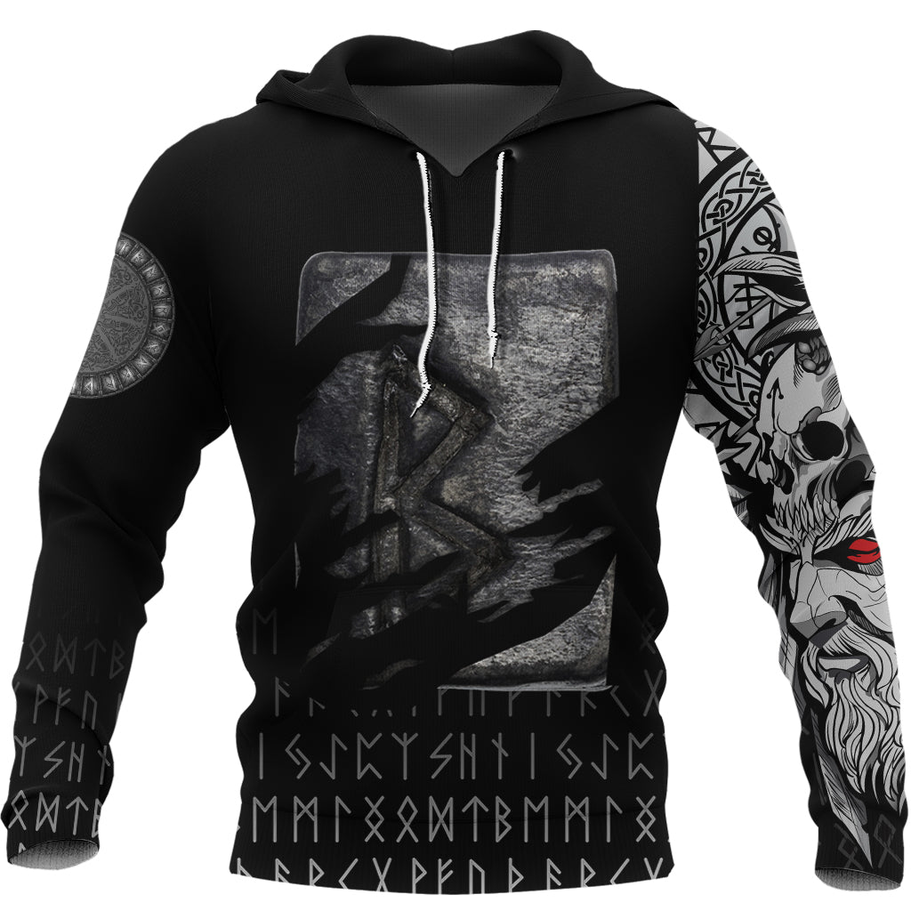 Viking Hoodie Berkano Norse Runes RLT12