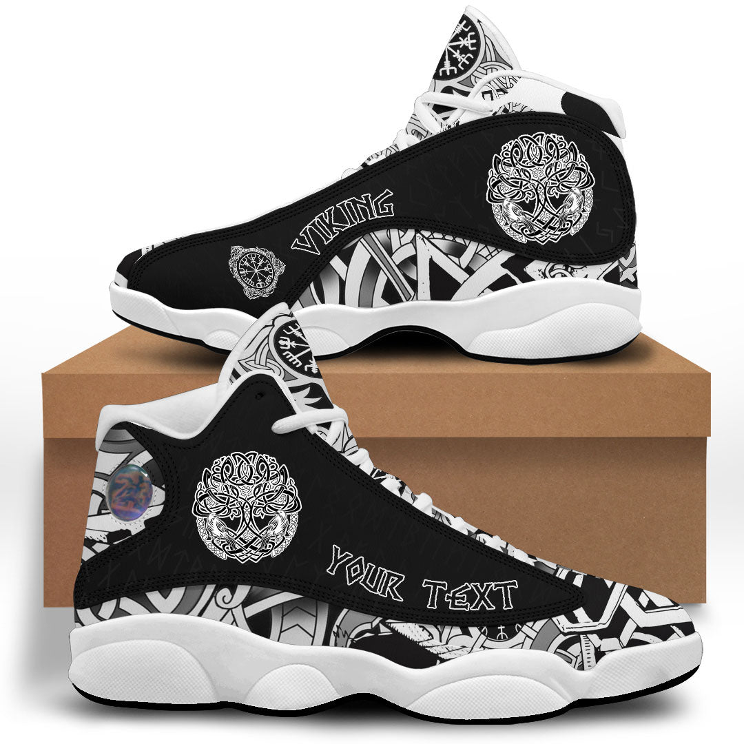 (Custom) Viking - Birds Raven Huginn And Muninn Celtic Tree Sneakers J13 RLT12