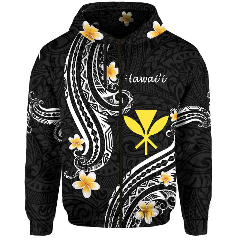 Custom Hawaii Hoodie Black Polynesian Line Style LT9
