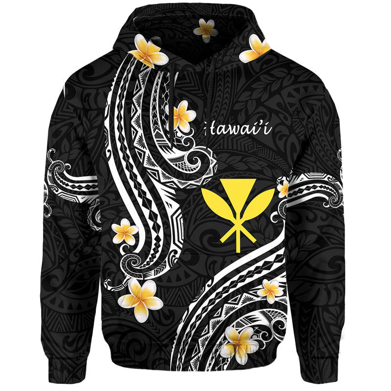 Custom Hawaii Hoodie Black Polynesian Line Style LT9