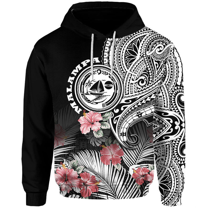 Vanuatu Malampa Province Hoodie Hibiscus Tribal Polynesian Tattoo Ver Black LT9