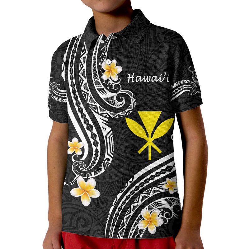 Hawaii Polo Shirt Black Polynesian Line Style LT9