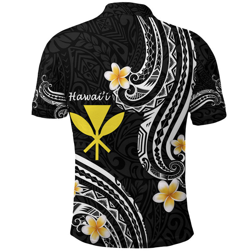 Hawaii Polo Shirt Black Polynesian Line Style LT9
