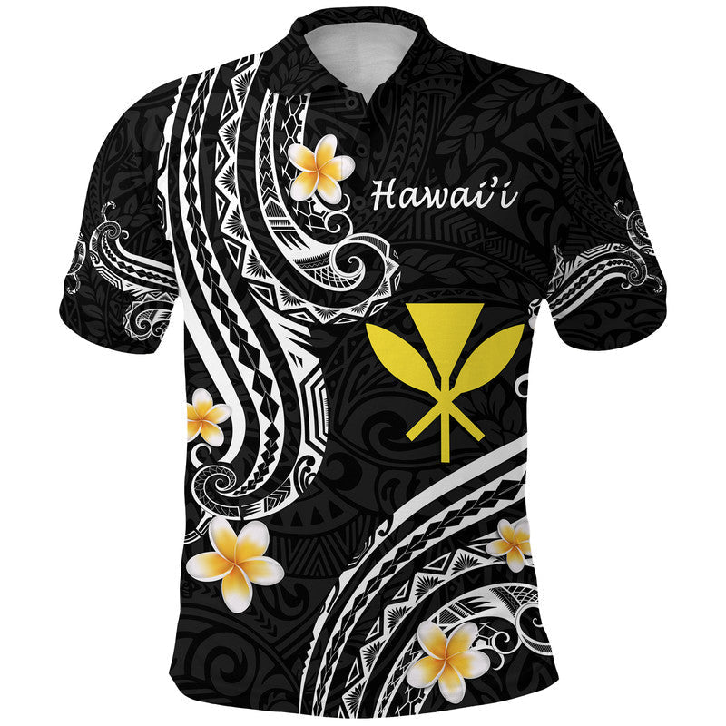 Hawaii Polo Shirt Black Polynesian Line Style LT9
