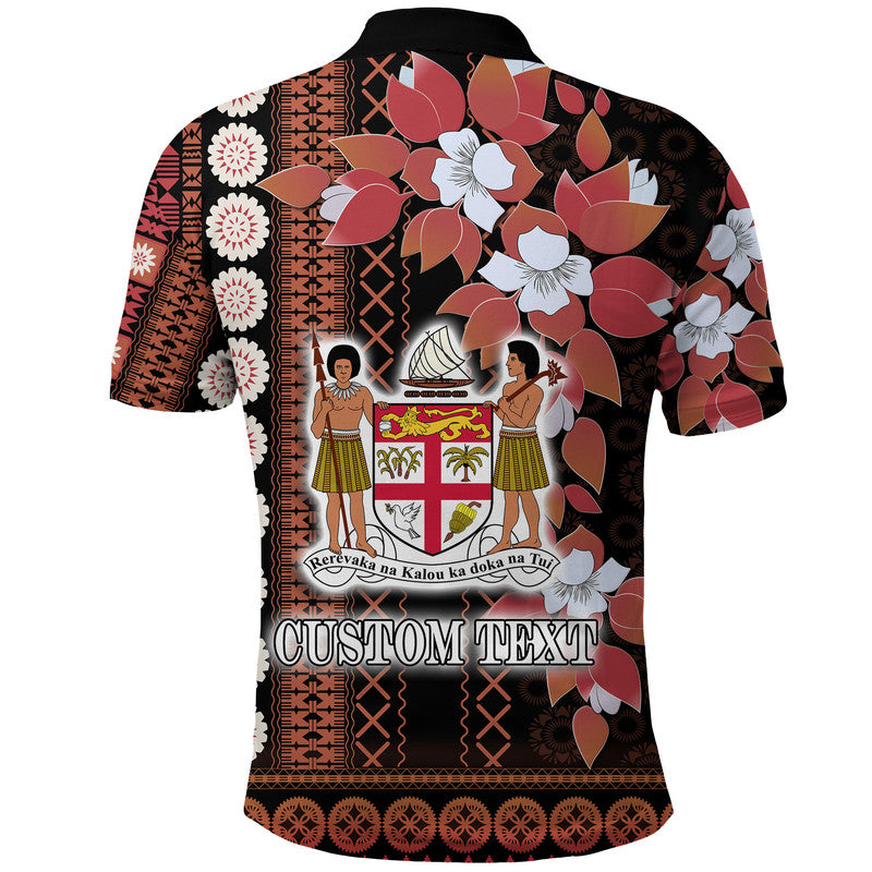 Custom Fiji Polo Shirt Tagimoucia Mixed Black Tapa Style LT9