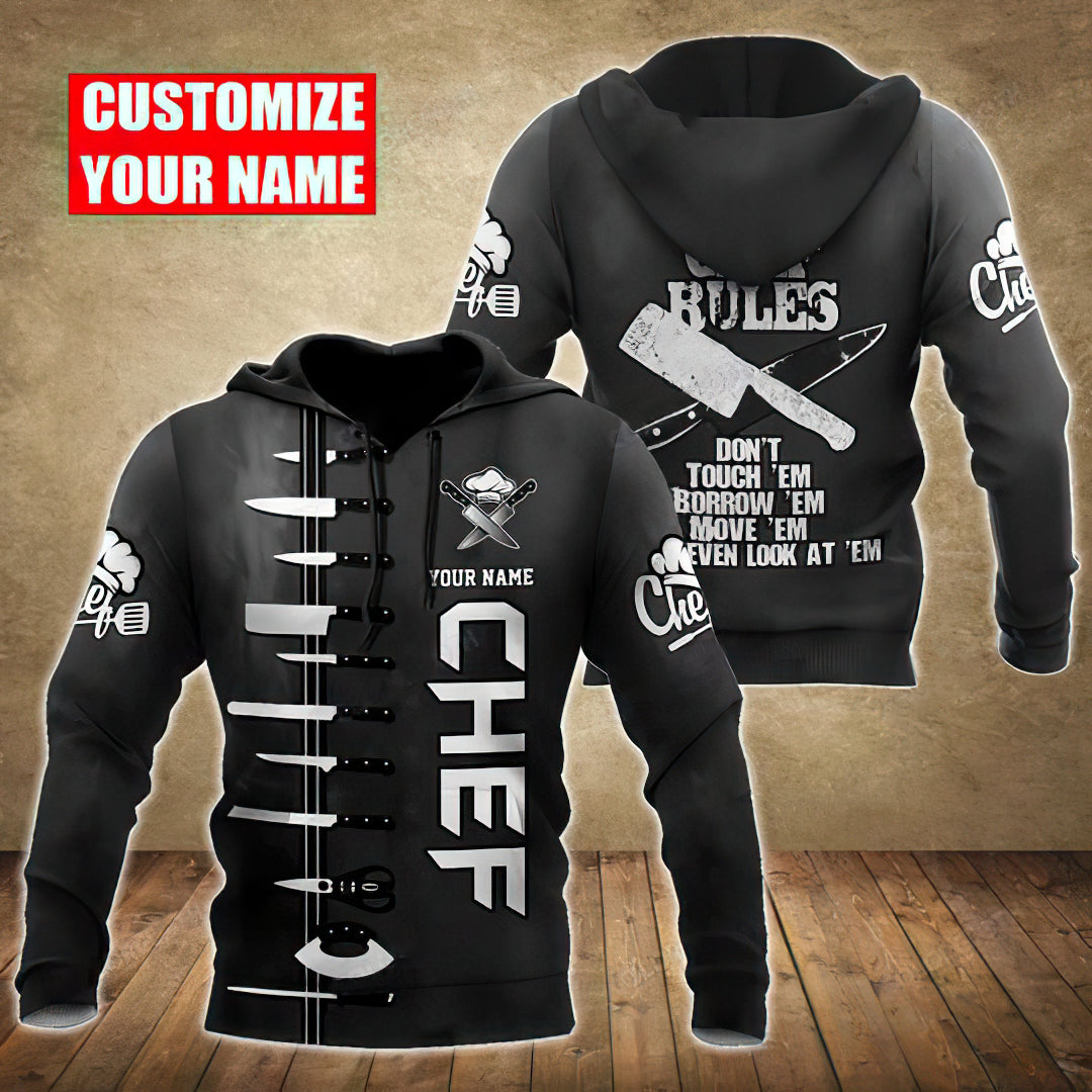 Black Chef Personalized Hoodie