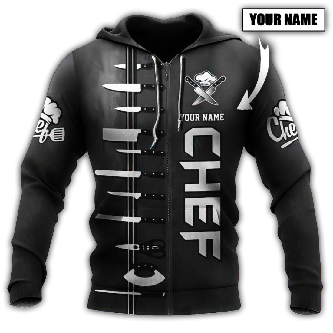 Black Chef Personalized Hoodie