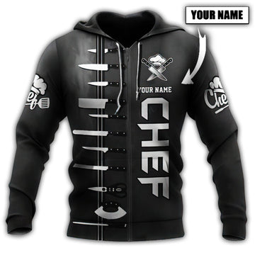 Black Chef Personalized Hoodie