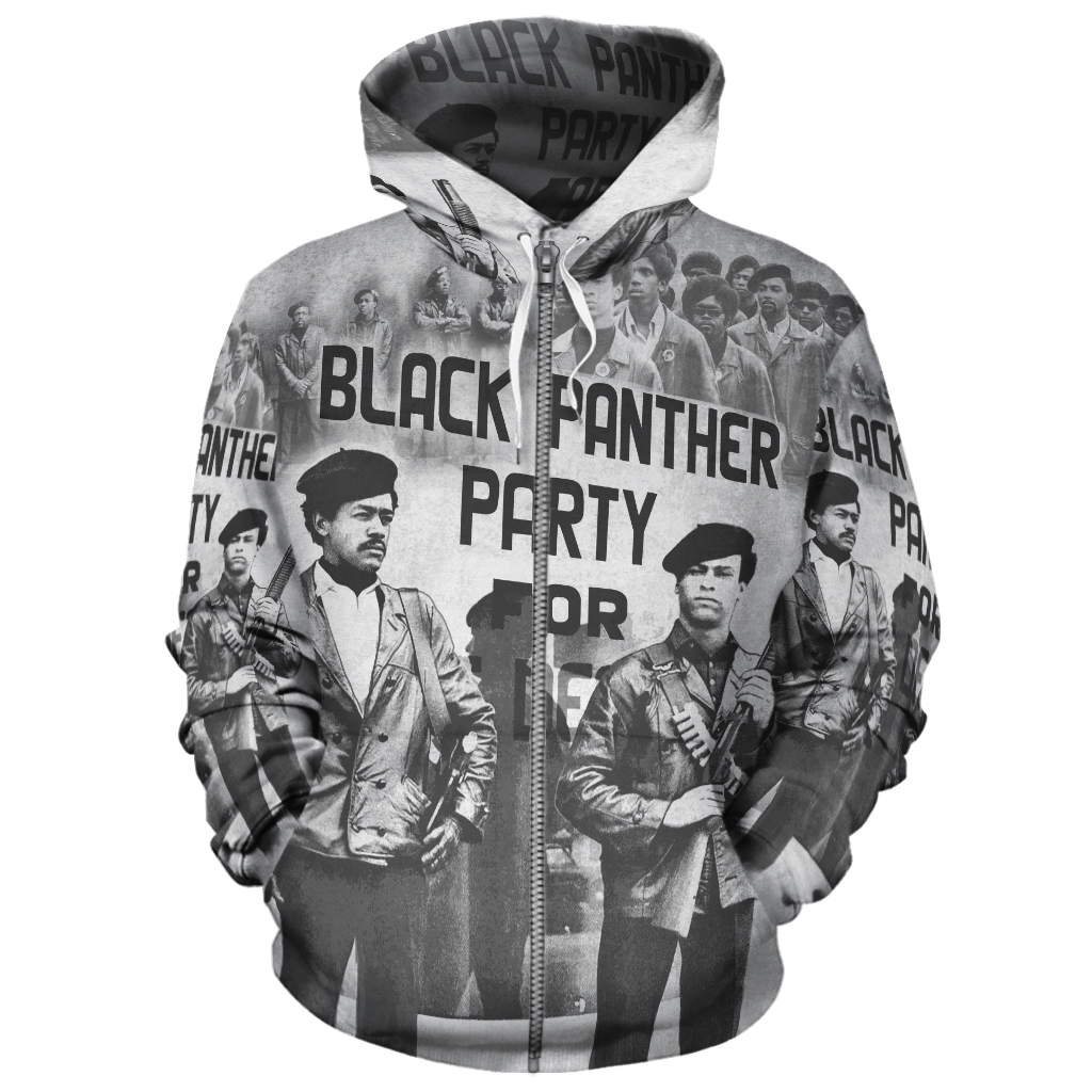 African Hoodie Black Panther Party Zip Hoodie