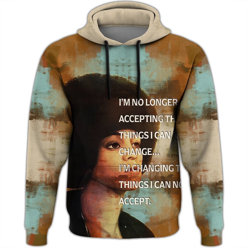 African Hoodie Angela Davis Quote Paint Mix Hoodie
