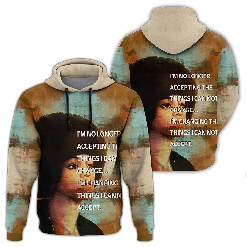 African Hoodie Angela Davis Quote Paint Mix Hoodie