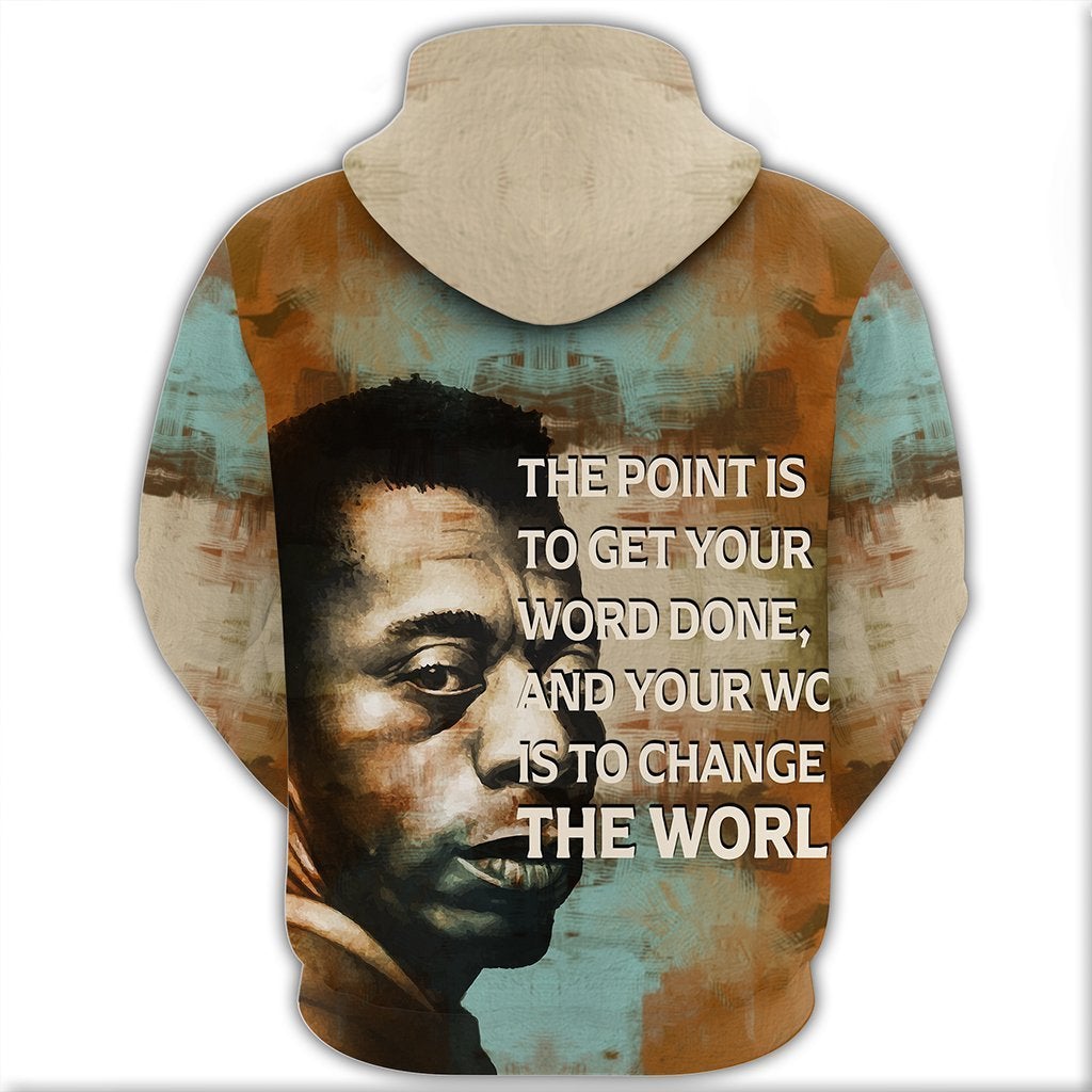 African Hoodie James Baldwin Quote Paint Mix Hoodie