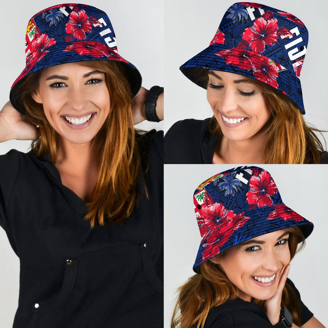 Fiji Hibiscus Bucket Hat Hawaii Style No.2 LT6